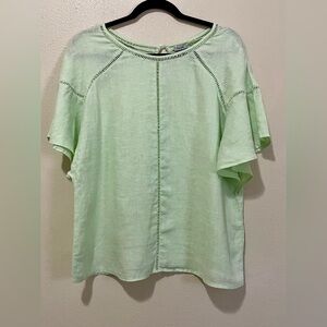 Simple NYC  Women’s Linen Top Blouse Lightweight Sz Large Summer Casual feminine